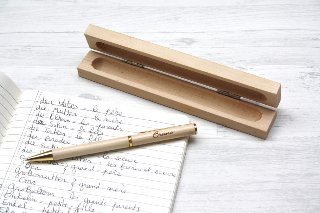 Stylo Personnalis En Bois Dans Coffret Avec Double Gravure Cadeau Personnalis Atelier Mumu